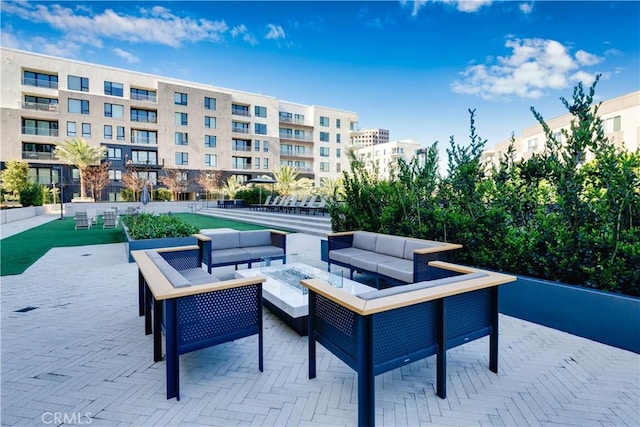 exterior space with a patio and an outdoor hangout area