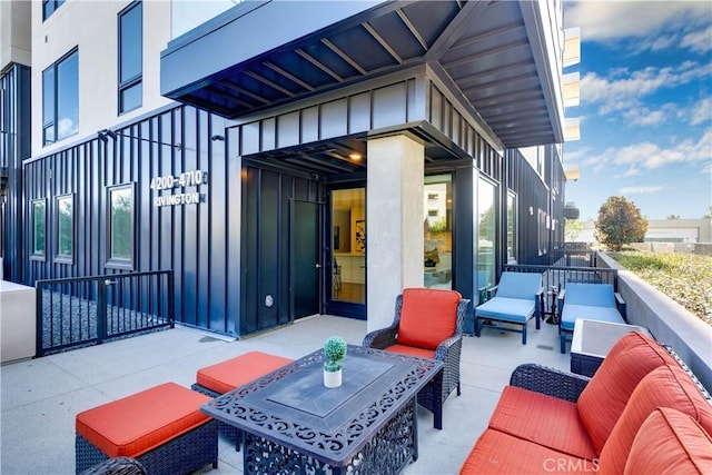 view of patio with an outdoor living space