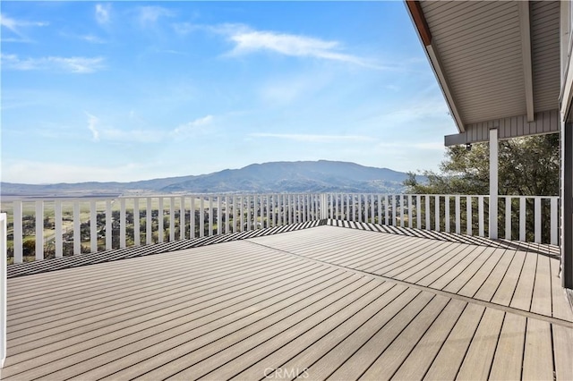 deck featuring a mountain view