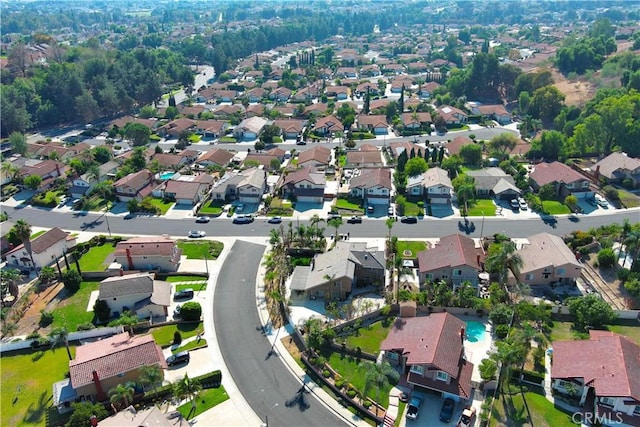 bird's eye view with a residential view