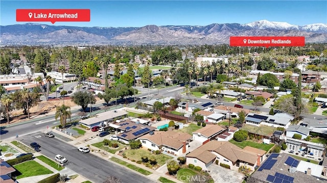 bird's eye view with a residential view and a mountain view