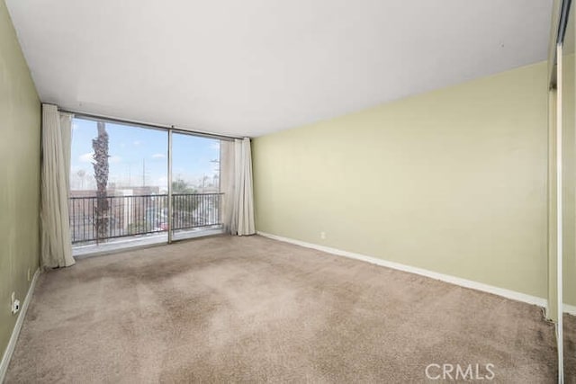 carpeted empty room with baseboards