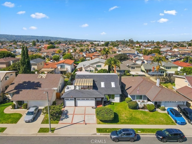 drone / aerial view with a residential view