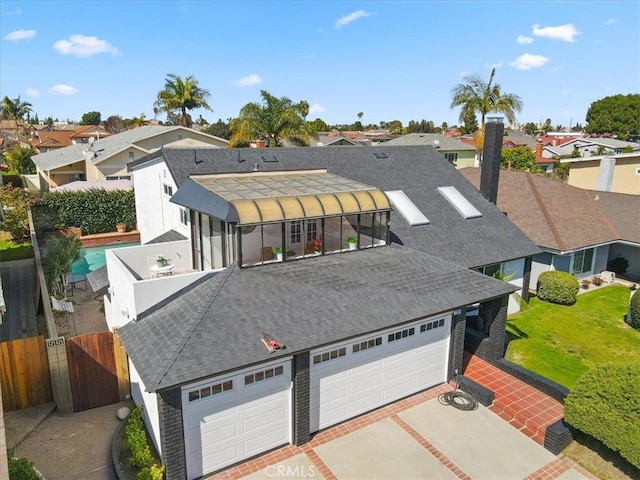 drone / aerial view featuring a residential view