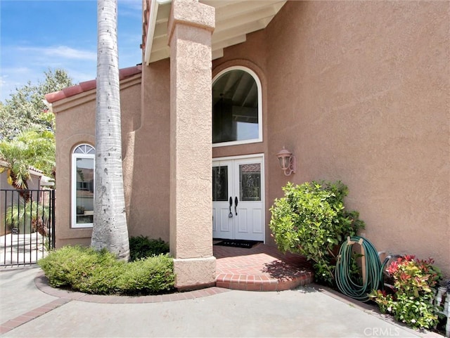 25547 Palermo Way, Yorba Linda, CA 92887 - property entrance featuring french doors and stucco siding