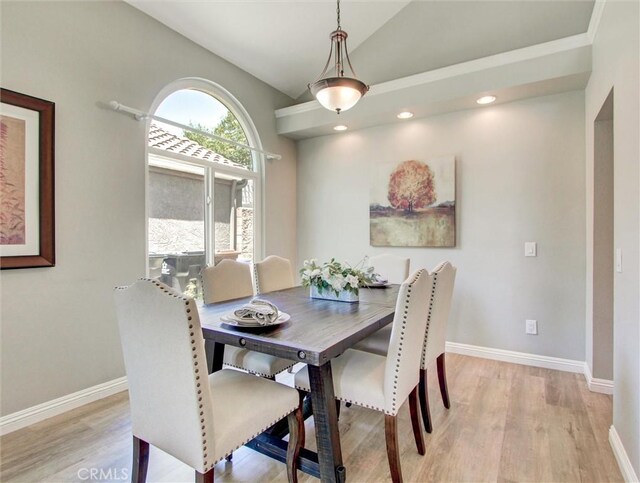 25547 Palermo Way, Yorba Linda, CA 92887 - dining space featuring lofted ceiling, light wood-style flooring, and recessed lighting