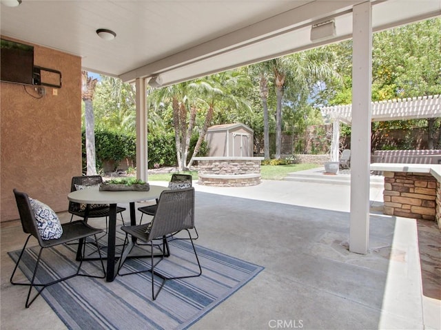 25547 Palermo Way, Yorba Linda, CA 92887 - fenced backyard featuring a storage shed, a patio, and a pergola