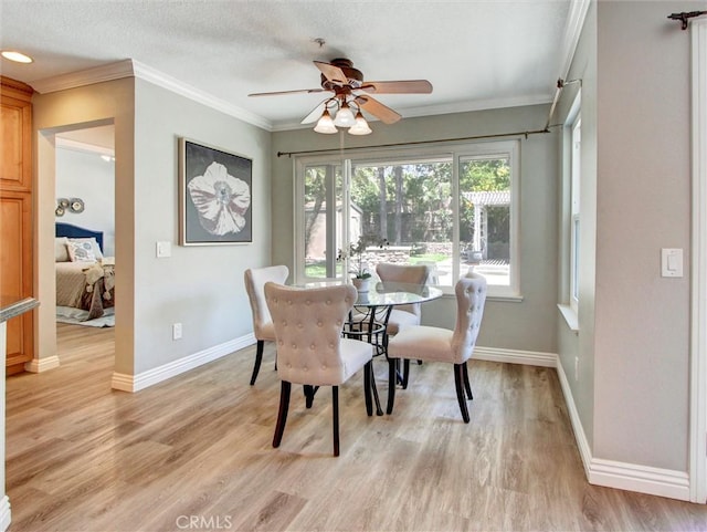 25547 Palermo Way, Yorba Linda, CA 92887 - dining space featuring a ceiling fan, light wood-style flooring, and crown molding