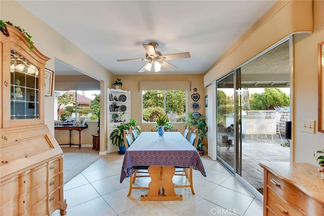 sunroom / solarium featuring a wealth of natural light and ceiling fan