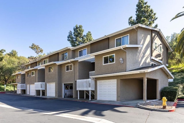 view of property featuring a garage