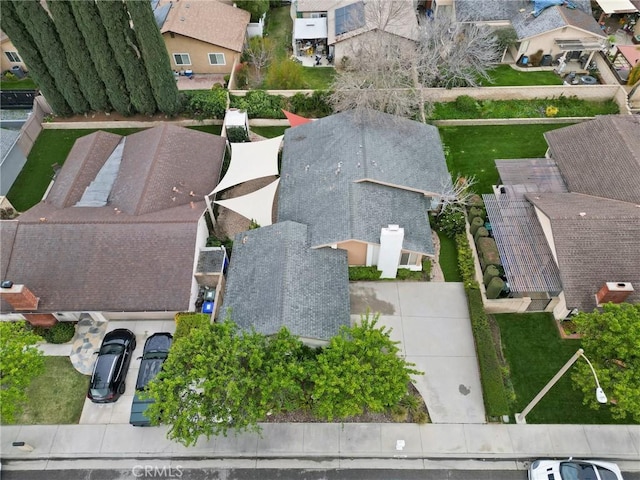 aerial view with a residential view