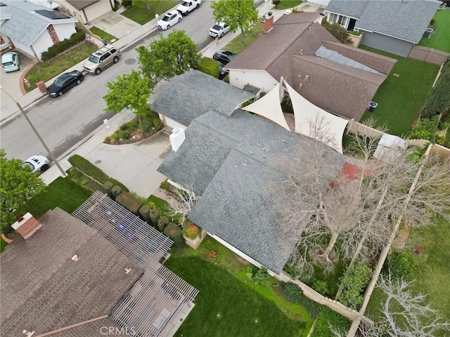 drone / aerial view with a residential view