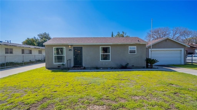 view of front of home with a front lawn and stucco siding