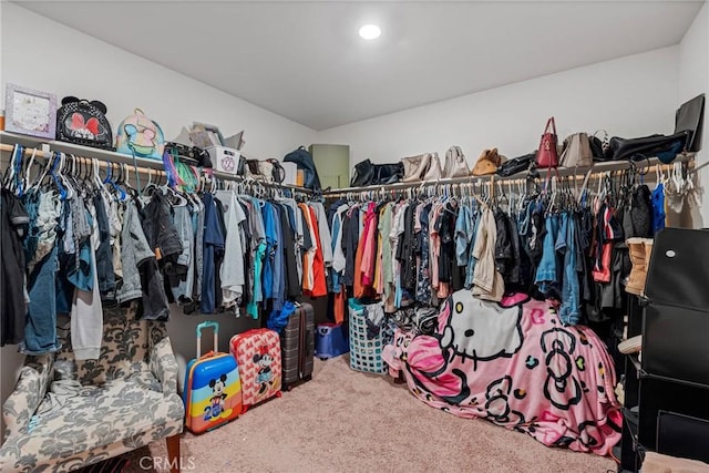 spacious closet with carpet floors