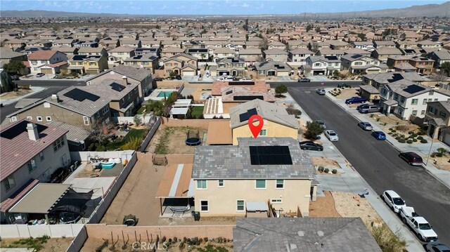 aerial view featuring a residential view