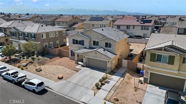 bird's eye view with a residential view