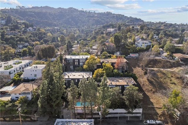 bird's eye view with a mountain view