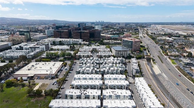 aerial view with a city view