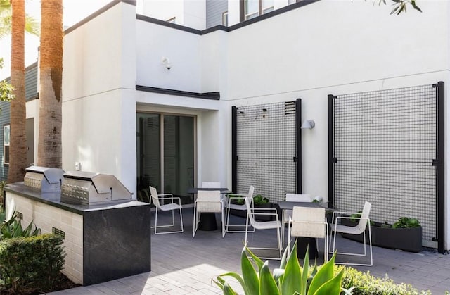 view of patio / terrace with exterior kitchen