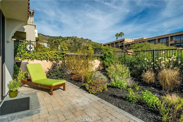 view of patio with a fenced backyard