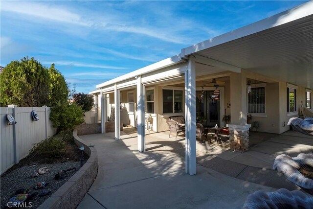 view of patio with a fenced backyard