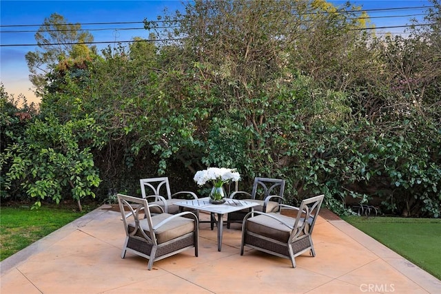 view of patio featuring outdoor dining space