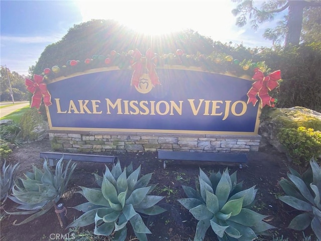 view of community sign