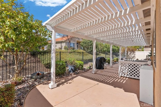 view of patio / terrace with a fenced backyard