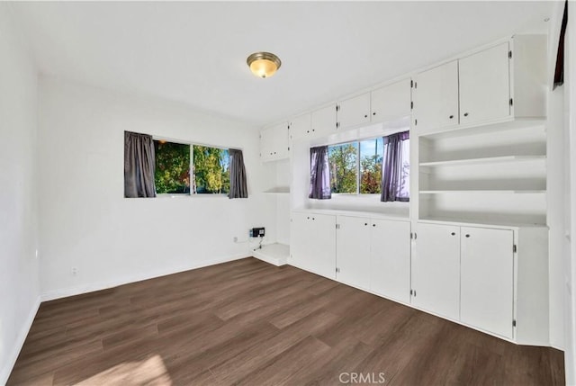 spare room featuring dark wood-style flooring
