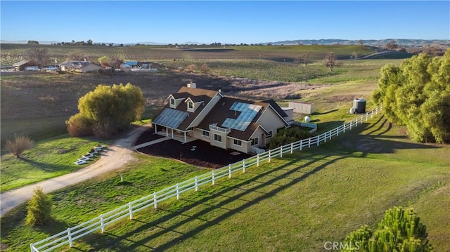 drone / aerial view featuring a rural view