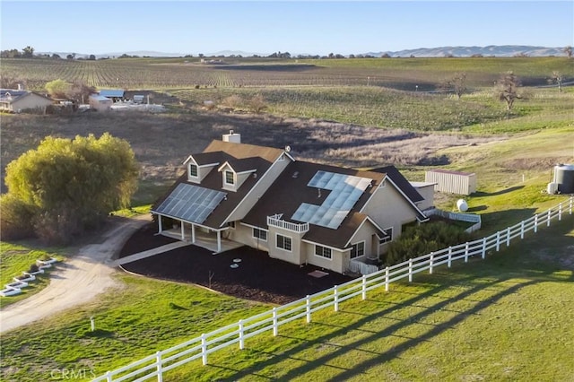 bird's eye view featuring a rural view