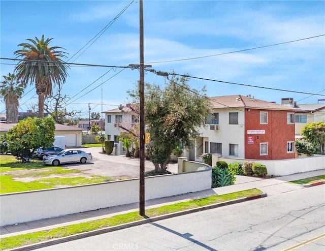 view of road with a residential view