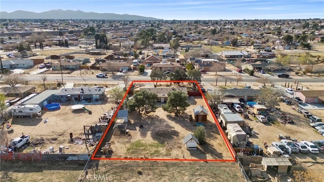 aerial view featuring a mountain view