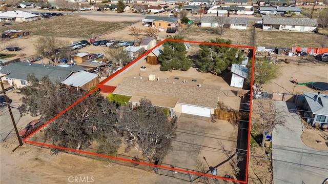 bird's eye view featuring a residential view