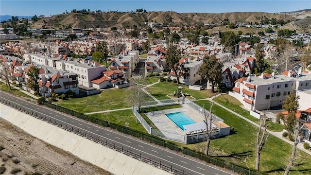 aerial view with a residential view