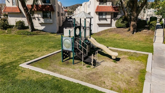 communal playground with a yard