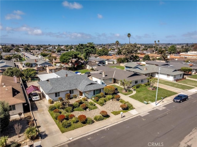 bird's eye view with a residential view