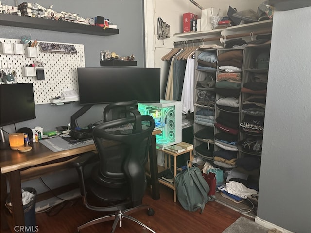 office area featuring wood finished floors