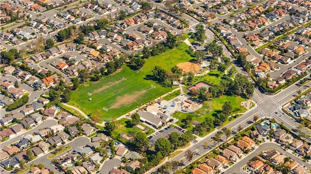 aerial view with a residential view