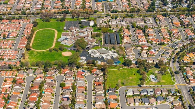 drone / aerial view with a residential view