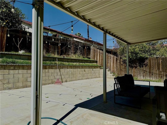 view of patio / terrace with a fenced backyard