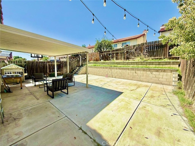 view of patio with a fenced backyard