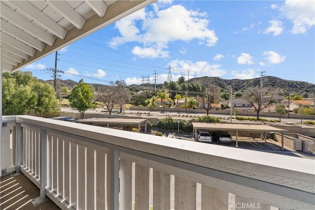 balcony with a mountain view