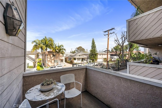 balcony with a residential view
