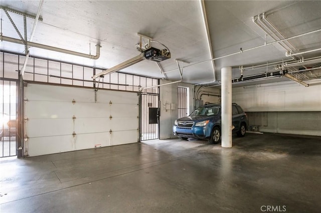parking deck with a garage door opener