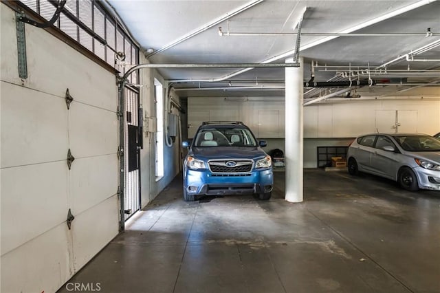 view of parking garage