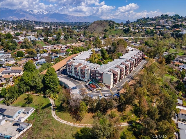 bird's eye view with a mountain view