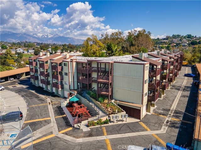 bird's eye view featuring a mountain view