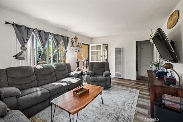 living area featuring wood finished floors