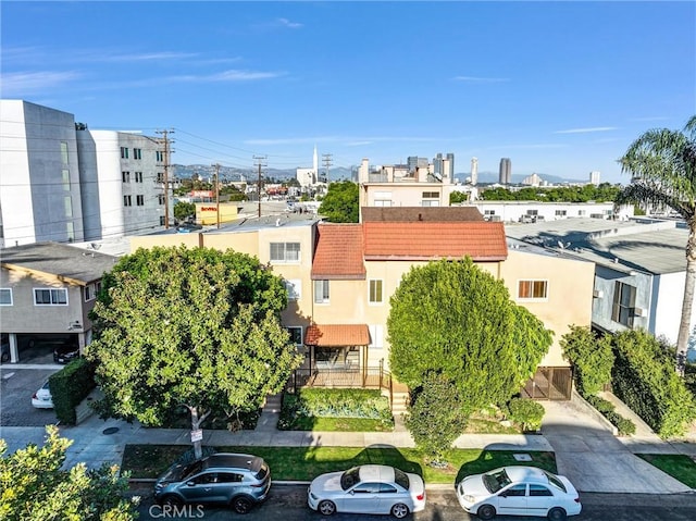 aerial view featuring a view of city